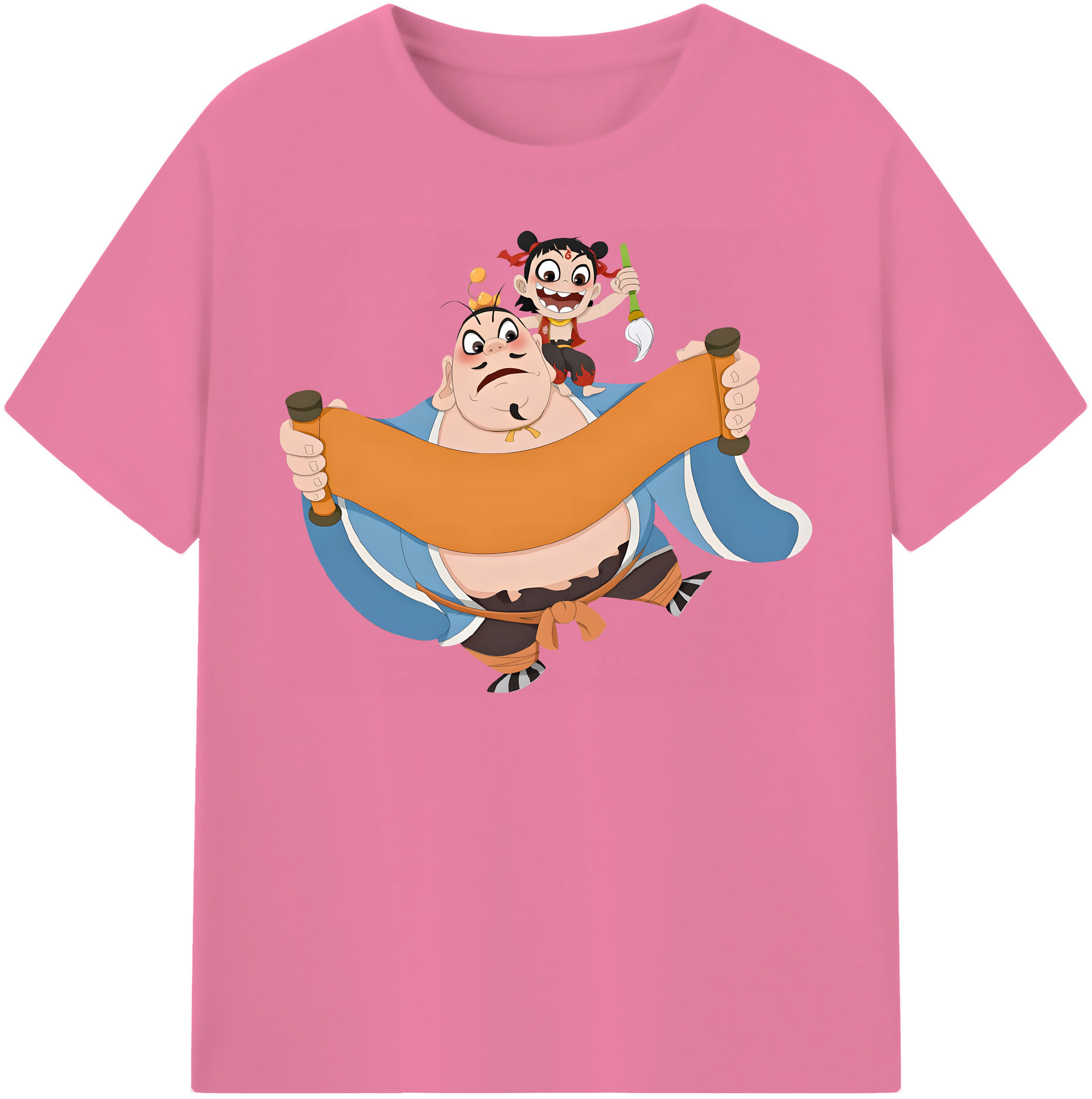 （画像用） Ne Zha 2 ナタ 魔童の大暴れ 綿100％半袖Tシャツ（フロントプリント）